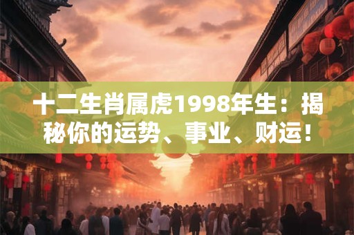 十二生肖属虎1998年生：揭秘你的运势、事业、财运！