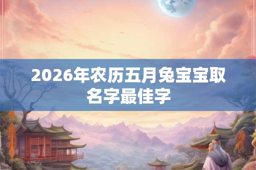 2026年农历五月兔宝宝取名字最佳字