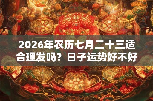 2026年农历七月二十三适合理发吗？日子运势好不好？