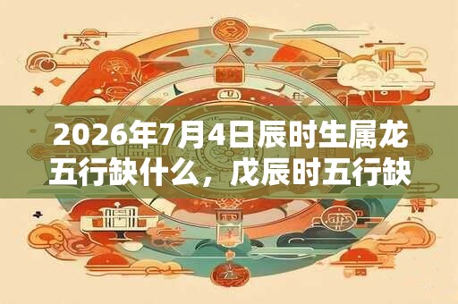 2026年7月4日辰时生属龙五行缺什么，戊辰时五行缺什么