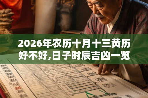 2026年农历十月十三黄历好不好,日子时辰吉凶一览！