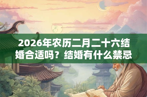 2026年农历二月二十六结婚合适吗？结婚有什么禁忌？