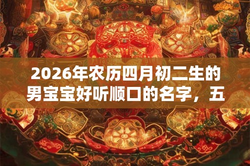 2026年农历四月初二生的男宝宝好听顺口的名字，五行缺什么？