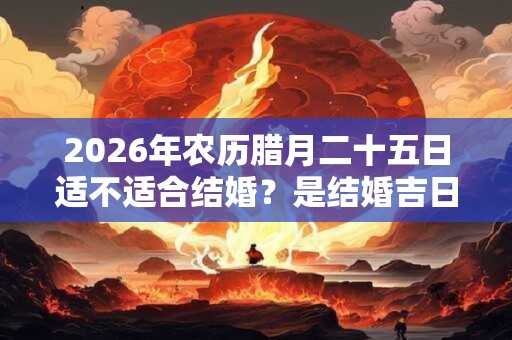 2026年农历腊月二十五日适不适合结婚？是结婚吉日吗？