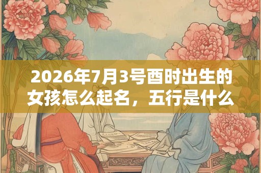 2026年7月3号酉时出生的女孩怎么起名，五行是什么？