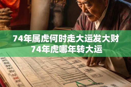 74年属虎何时走大运发大财 74年虎哪年转大运