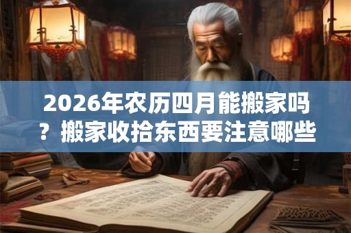 2026年农历四月能搬家吗？搬家收拾东西要注意哪些？