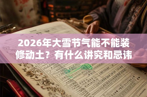 2026年大雪节气能不能装修动土？有什么讲究和忌讳？