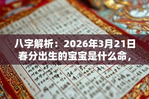 八字解析：2026年3月21日春分出生的宝宝是什么命，五行缺什么