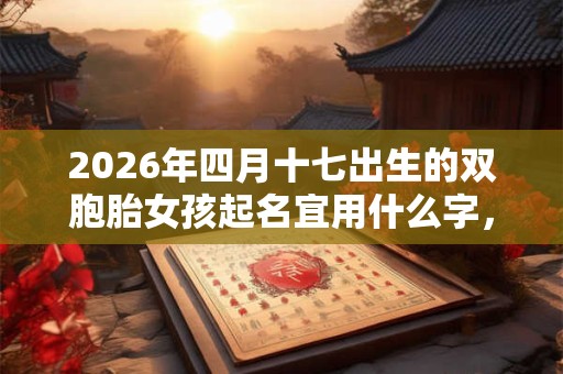 2026年四月十七出生的双胞胎女孩起名宜用什么字，五行属什么