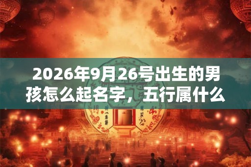 2026年9月26号出生的男孩怎么起名字，五行属什么