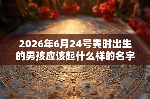 2026年6月24号寅时出生的男孩应该起什么样的名字