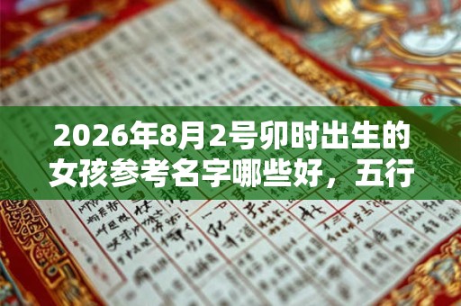 2026年8月2号卯时出生的女孩参考名字哪些好，五行属什么