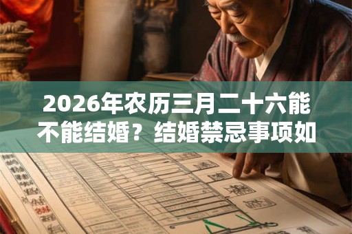 2026年农历三月二十六能不能结婚？结婚禁忌事项如何？