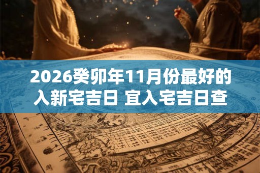 2026癸卯年11月份最好的入新宅吉日 宜入宅吉日查询