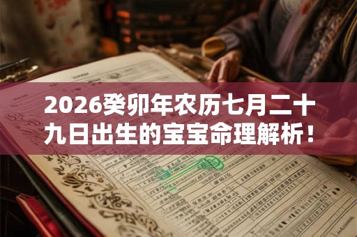 2026癸卯年农历七月二十九日出生的宝宝命理解析！