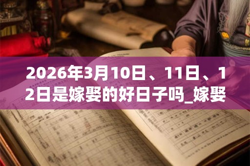 2026年3月10日、11日、12日是嫁娶的好日子吗_嫁娶可以吗
