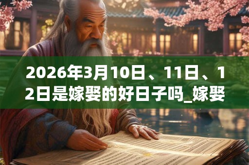 2026年3月10日、11日、12日是嫁娶的好日子吗_嫁娶可以吗