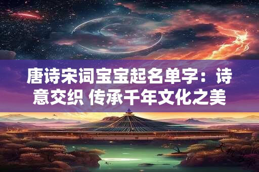 唐诗宋词宝宝起名单字：诗意交织 传承千年文化之美