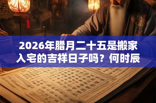 2026年腊月二十五是搬家入宅的吉祥日子吗？何时辰搬家合适？
