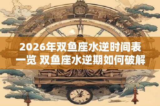 2026年双鱼座水逆时间表一览 双鱼座水逆期如何破解