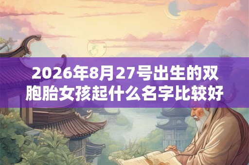 2026年8月27号出生的双胞胎女孩起什么名字比较好，五行属什么？