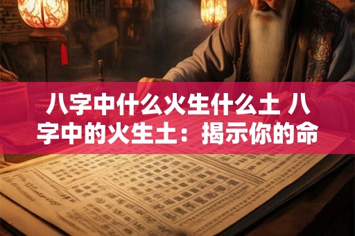 八字中什么火生什么土 八字中的火生土：揭示你的命运密码