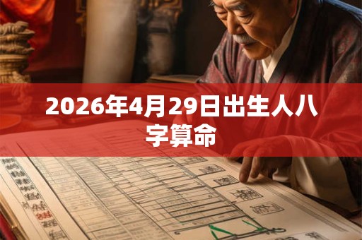 2026年4月29日出生人八字算命