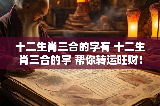 十二生肖三合的字有 十二生肖三合的字 帮你转运旺财！
