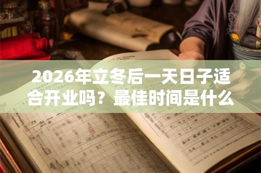 2026年立冬后一天日子适合开业吗？最佳时间是什么时候？