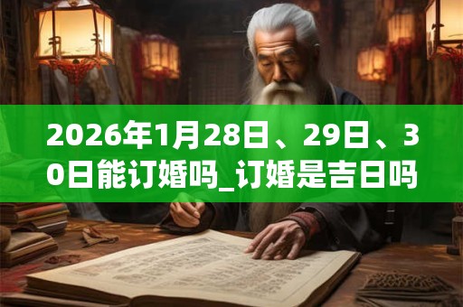 2026年1月28日、29日、30日能订婚吗_订婚是吉日吗