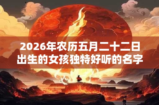 2026年农历五月二十二日出生的女孩独特好听的名字推荐