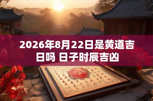 2026年8月22日是黄道吉日吗 日子时辰吉凶