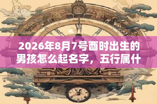 2026年8月7号酉时出生的男孩怎么起名字，五行属什么