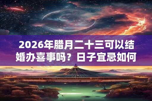 2026年腊月二十三可以结婚办喜事吗？日子宜忌如何？