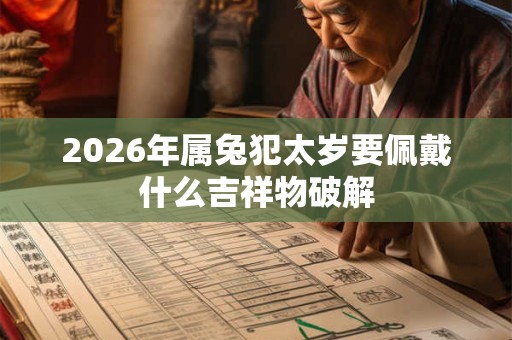 2026年属兔犯太岁要佩戴什么吉祥物破解