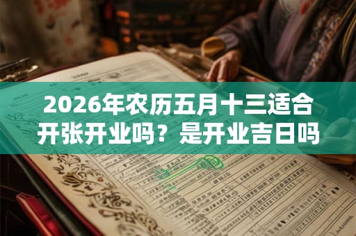 2026年农历五月十三适合开张开业吗？是开业吉日吗？