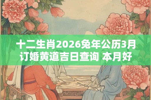 十二生肖2026兔年公历3月订婚黄道吉日查询 本月好日子分析