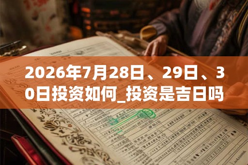 2026年7月28日、29日、30日投资如何_投资是吉日吗
