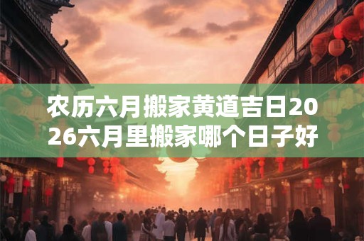 农历六月搬家黄道吉日2026六月里搬家哪个日子好