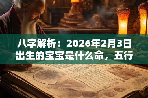 八字解析：2026年2月3日出生的宝宝是什么命，五行缺什么