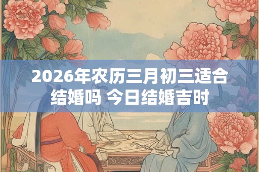 2026年农历三月初三适合结婚吗 今日结婚吉时