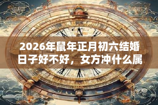 2026年鼠年正月初六结婚日子好不好，女方冲什么属相？