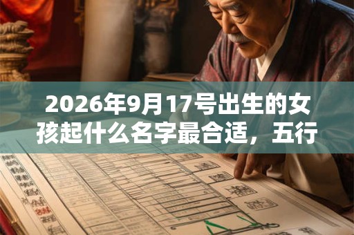 2026年9月17号出生的女孩起什么名字最合适，五行属什么