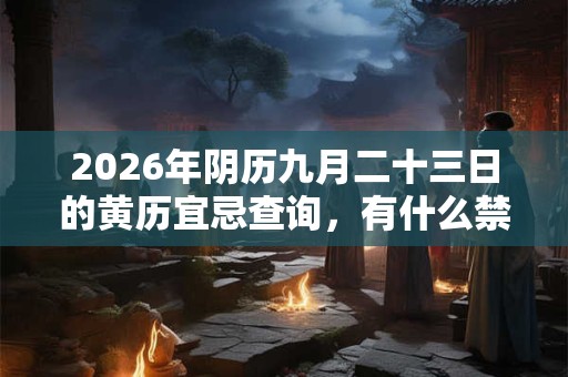 2026年阴历九月二十三日的黄历宜忌查询，有什么禁忌