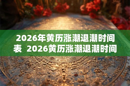 2026年黄历涨潮退潮时间表  2026黄历涨潮退潮时间表