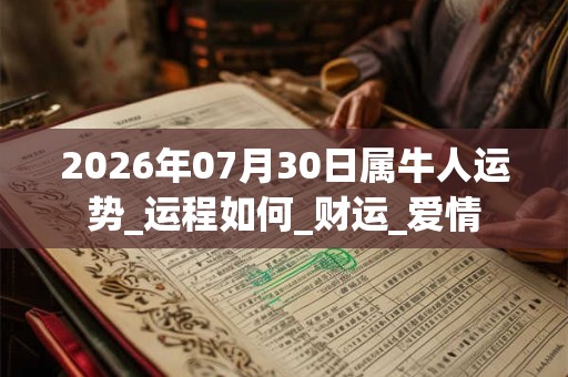 2026年07月30日属牛人运势_运程如何_财运_爱情