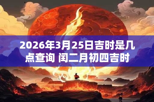 2026年3月25日吉时是几点查询 闰二月初四吉时