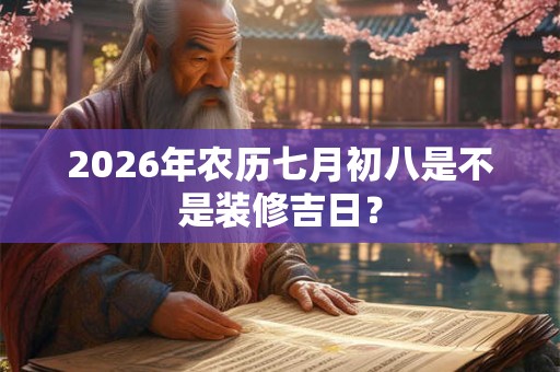2026年农历七月初八是不是装修吉日？