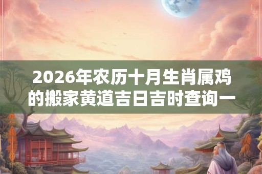 2026年农历十月生肖属鸡的搬家黄道吉日吉时查询一览表